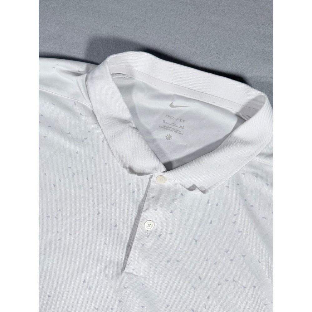 Nike Dri-FIT Mens 4XL White Geometric Triangle Print Golf Polo Shirt CU9843-100